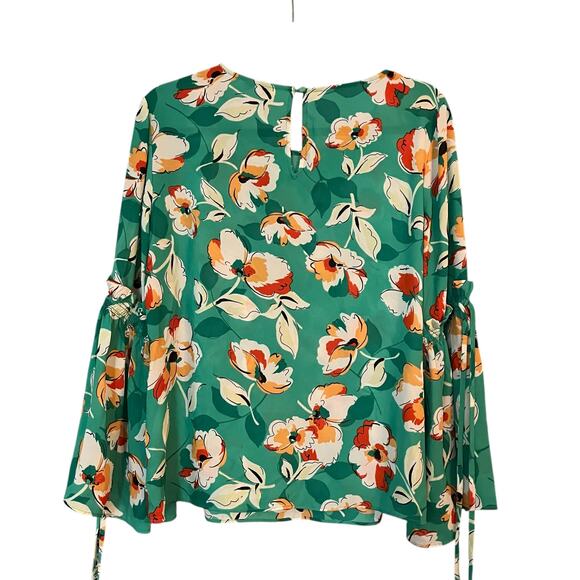 Rose & Olive Women Top Floral Blouse Multicolored Long Sleeve Small - Picture 2 of 8